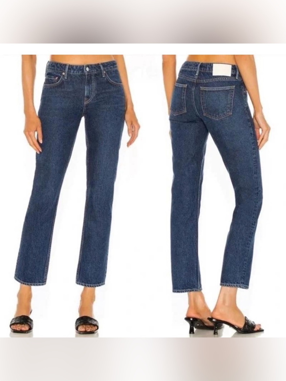 GRLFRND The Kate Low Rise Slim Crop Jeans Denim Straight Leg Y2K